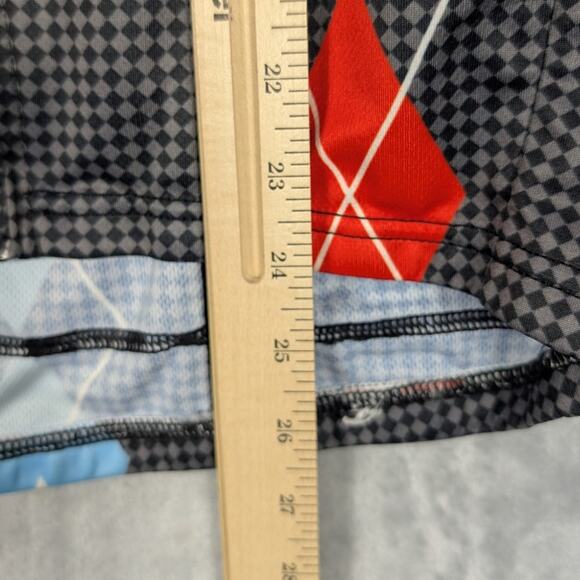 Phat Tire Bike Shop Cycling Shirt Womens Medium Black grey check Argyle Club Cut - Picture 3 of 10